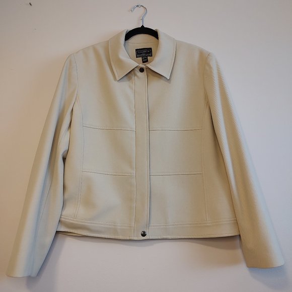 Vintage Louben for Debonshire Cream cream-coloured blazer US 16 - Picture 1 of 6